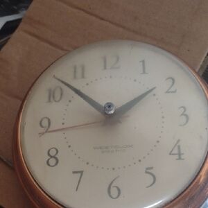 Vintage Wall Clock - Copper and Cream